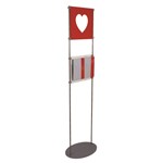 Free standing display with heart cut out of foam 